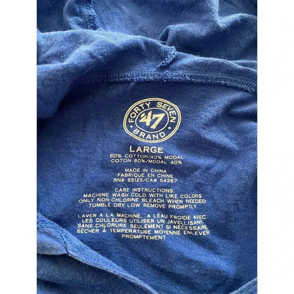 47 Los Angeles Dodgers Men's Blue Long Sleeve Hoodie Size Large - Picture 5 of 5